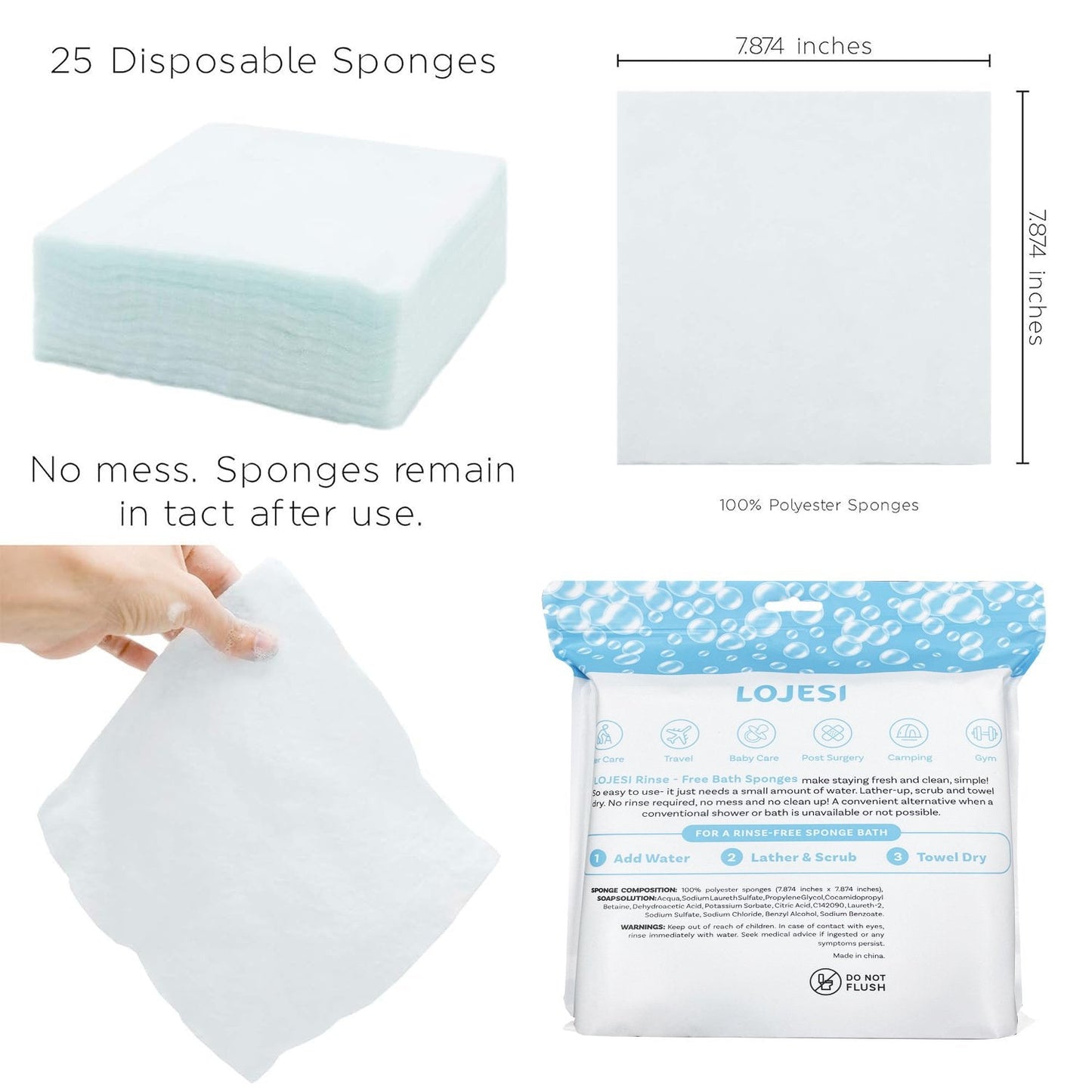 🏆Flash Sale⚡ 50K+ 🌈Disposable Rinse-Free Bathing Wipes🧼