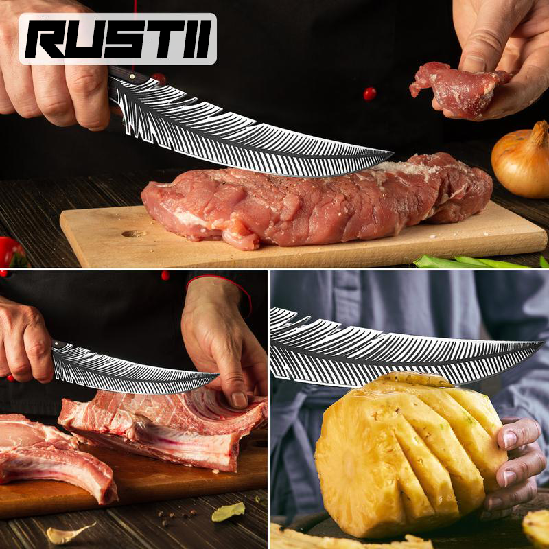 Rustii® Japan High Carbon Steel Hand Forged Feather Knife