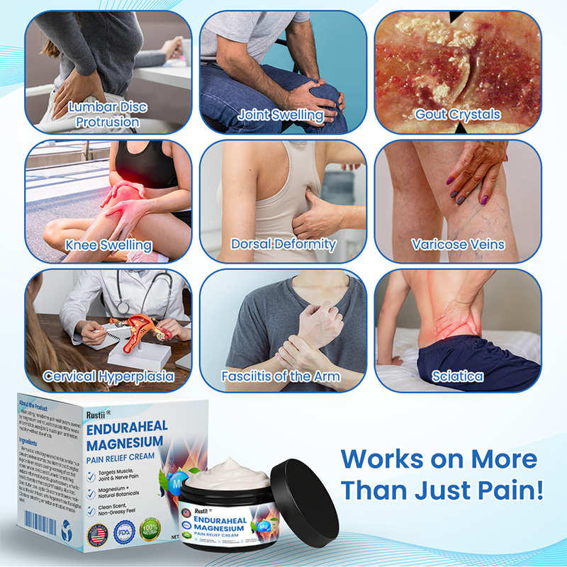 Rustii® EnduraHeal Magnesium Pain Relief Cream (Treats Arthritis, Neuropathy, Rheumatism, Sports Injuries & More)