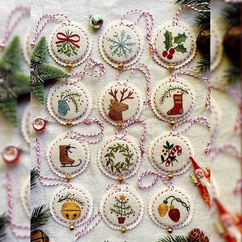 ๐ฅ Hand Embroidery Christmas Ornaments kit