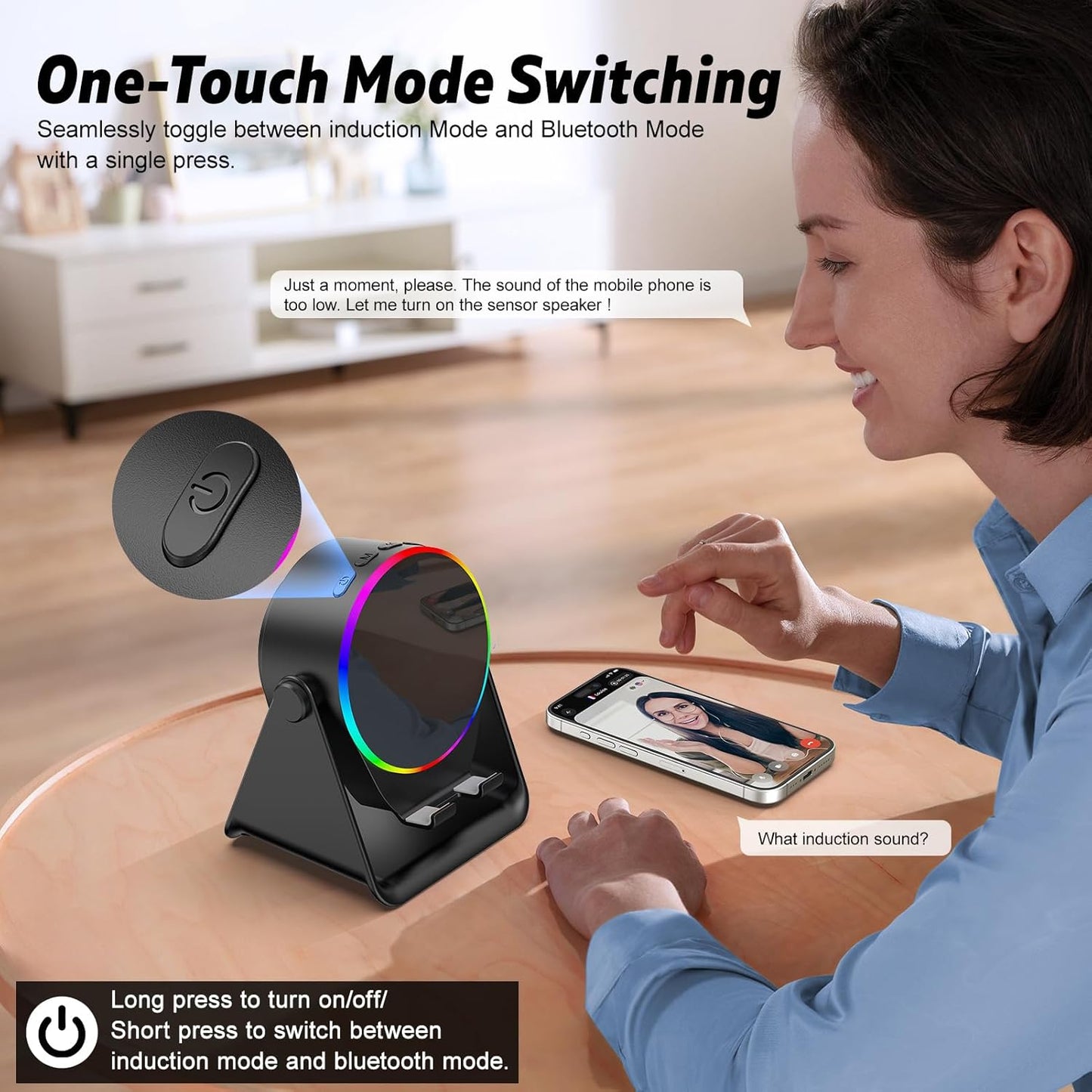 🔥4 IN 1 Wireless Induction Audio Bluetooth Speaker