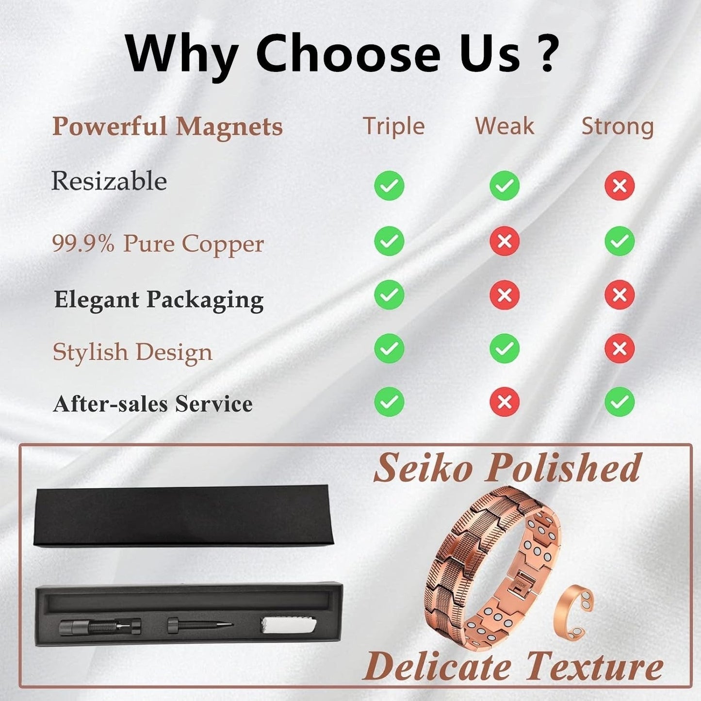 3X Ultra Strength Magnetic Bracelets