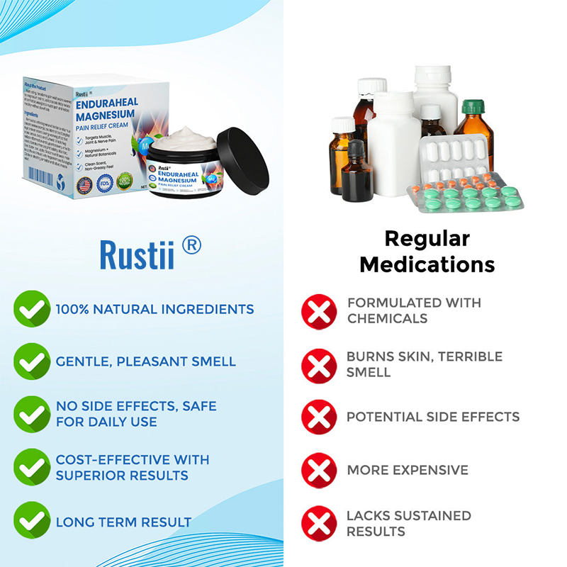 Rustii® EnduraHeal Magnesium Pain Relief Cream (Treats Arthritis, Neuropathy, Rheumatism, Sports Injuries & More)