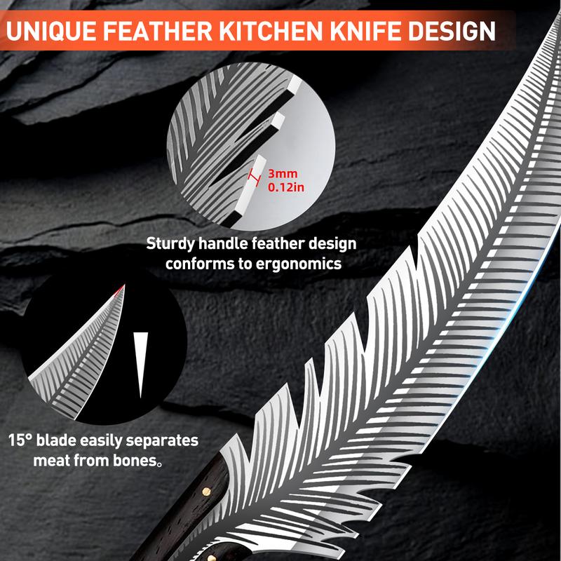 Rustii® Japan High Carbon Steel Hand Forged Feather Knife