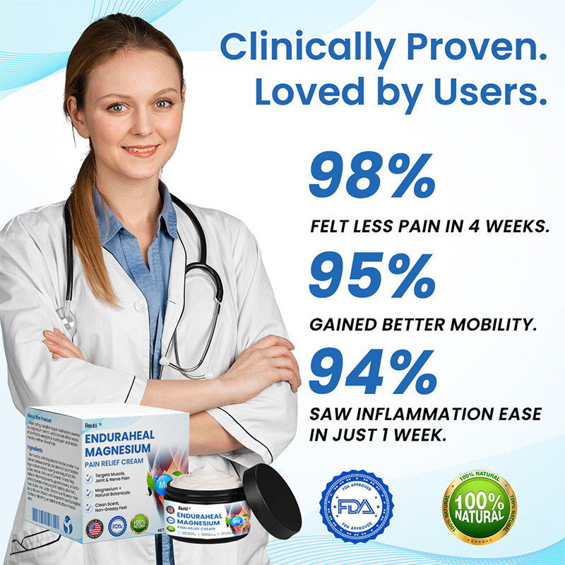Rustii® EnduraHeal Magnesium Pain Relief Cream (Treats Arthritis, Neuropathy, Rheumatism, Sports Injuries & More)