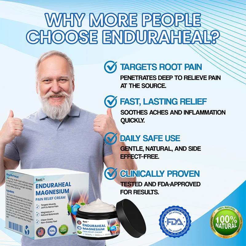 Rustii® EnduraHeal Magnesium Pain Relief Cream (Treats Arthritis, Neuropathy, Rheumatism, Sports Injuries & More)