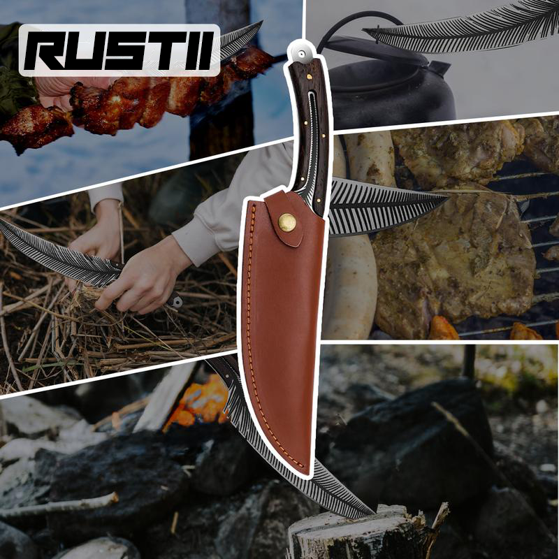 Rustii® Japan High Carbon Steel Hand Forged Feather Knife