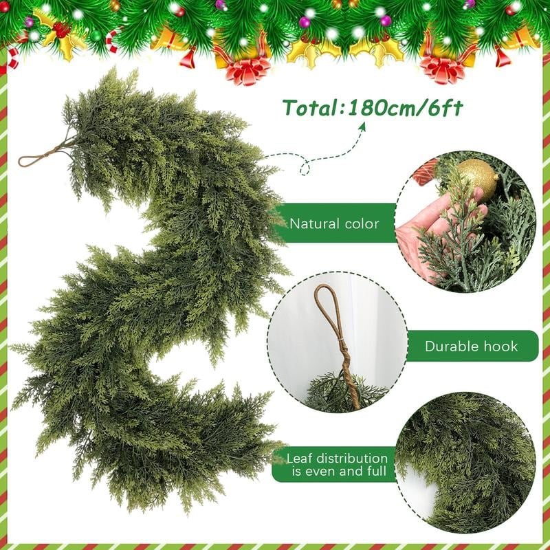 ๐6 FT Artificial Cedar Garland