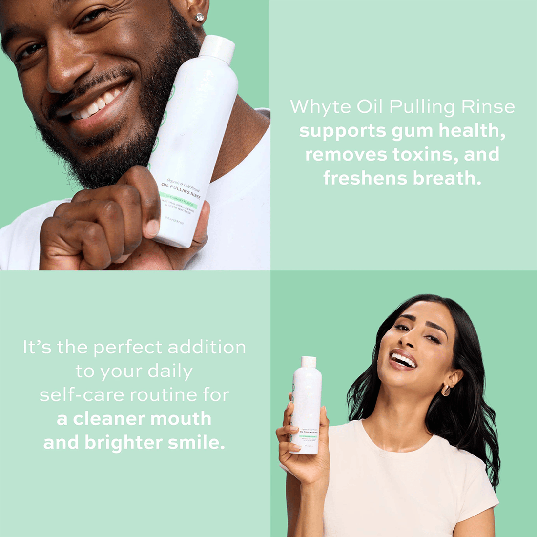 Spearmint Oil Pulling Rinse —Natural Oral Cleanse & Teeth Whitener