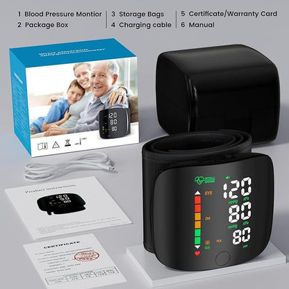 Led Display Touch Screen Voice Guidance & Reading Wrist Blood Pressure Monitor