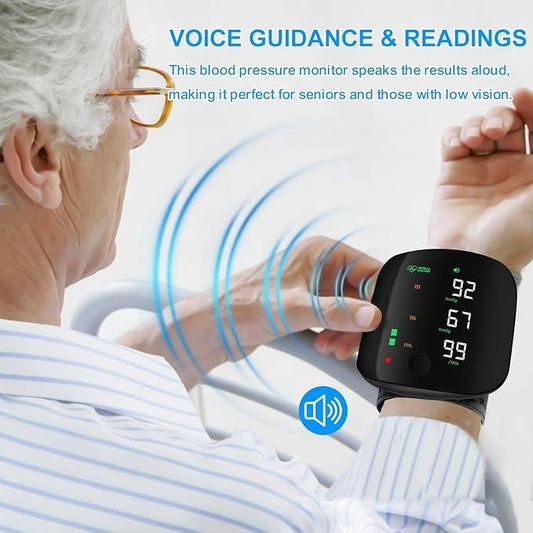 Led Display Touch Screen Voice Guidance & Reading Wrist Blood Pressure Monitor