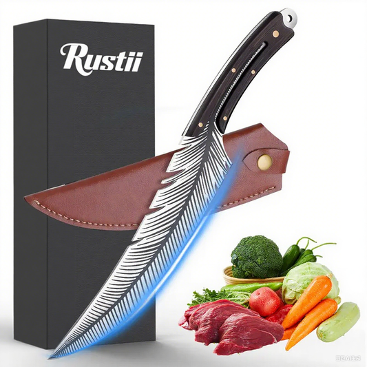 Rustii® Japan High Carbon Steel Hand Forged Feather Knife